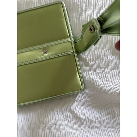 Pastel Green Notebook Bow Coquette Snap Closure Lined Metallic Girly Coastal - Picture 2 of 6